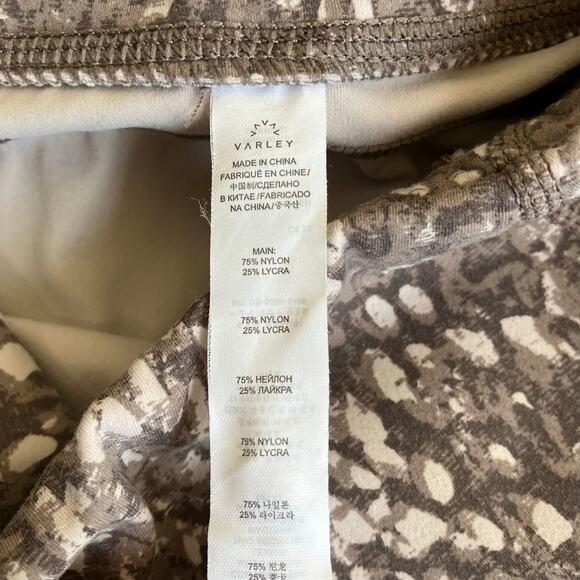 VARLEY Sz S Let's Go Leggings High-Rise Pocket Shadow Blush Snakeskin Print - Picture 10 of 16